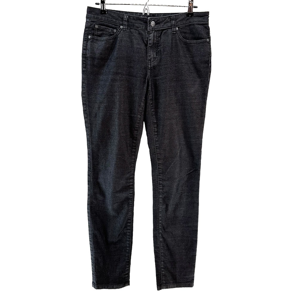 PRANA Organic Cotton Stretch Slimβ Leg Mid-rise Jeans β’ 8 β’ black